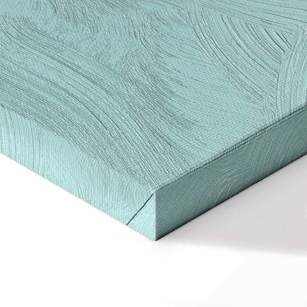 Quadro - Metallic Form - Abstract Sculpture on a Mint Background with a Purple Halo