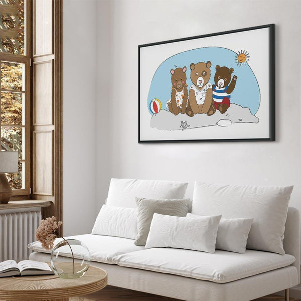 Quadro - Teddy Bears on the Beach (1 Part) Wide