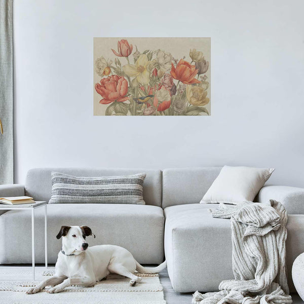 Poster - Flower Bouquet on a Cream Background
