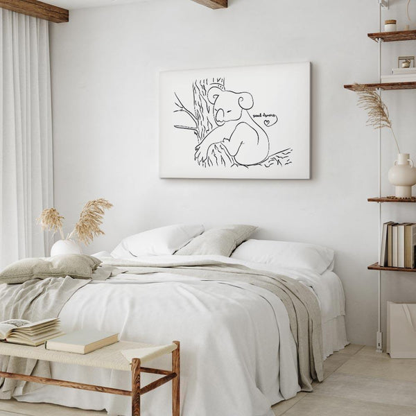 Quadro - Quiet Charm of Nature (1-part) - Sleeping Koala in Black and White