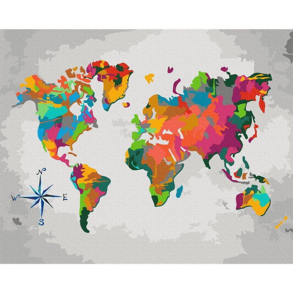 Quadro fai da te - World Map (Compass Rose)