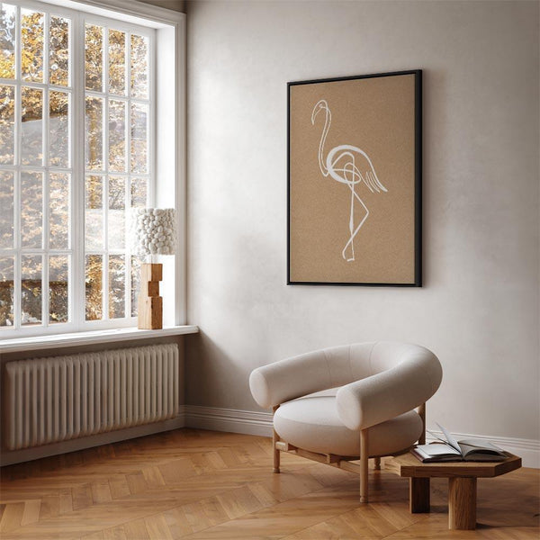 Quadro - White Flamingo (1 Part) Vertical