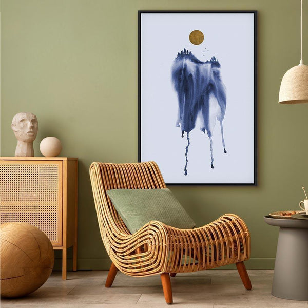 Quadro - Forest in Watercolors (1-part) - Blue Hue Landscape Abstraction