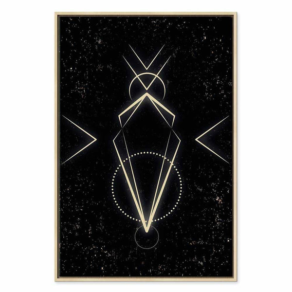 Quadro - Symmetry of Shapes (1-part) - Graphic Motif in Black Shade