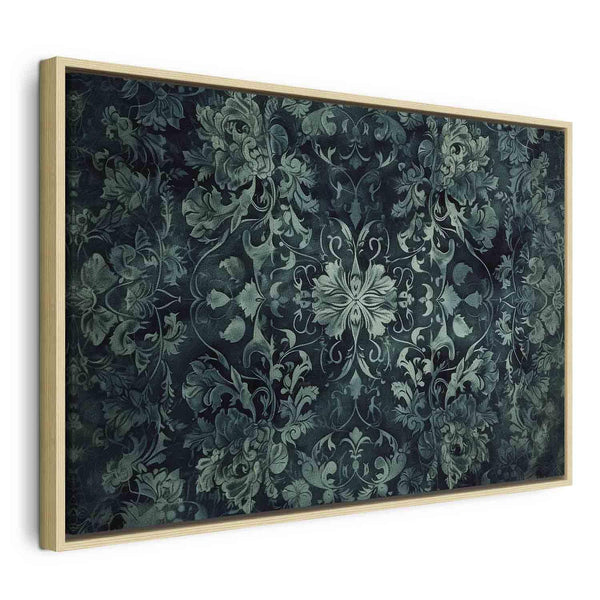 Quadro - Oriental Pattern Carpet: Emerald Ornaments and Worn Patterns