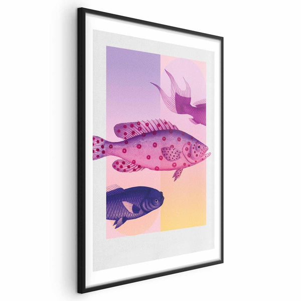 Poster - Fantastic Fish - artistic illustration of fish on a colorful background