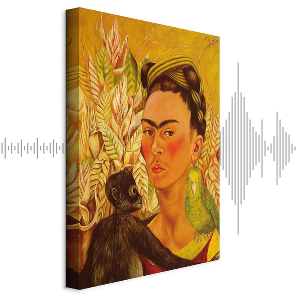 Quadro - Frida Kahlo – Self-Portrait with Monkey and Parrot