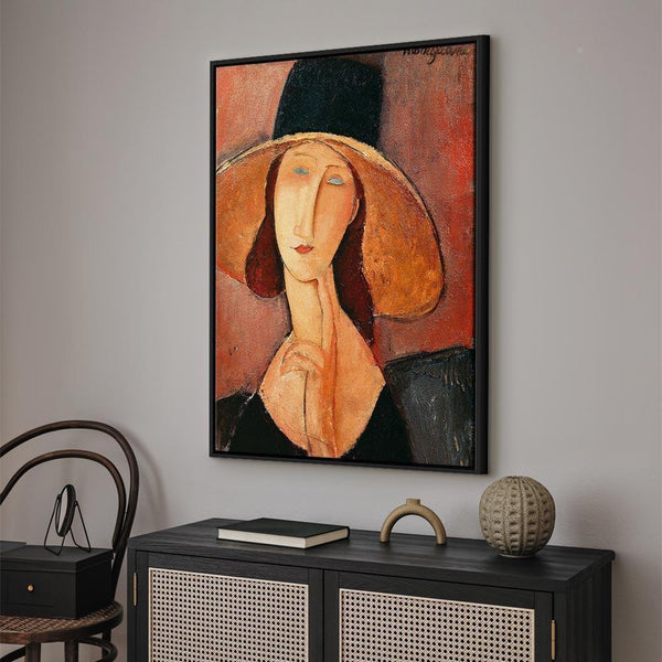 Quadro - Amedeo Modigliani – Portrait of Jeanne Hebuterne in a Large Hat