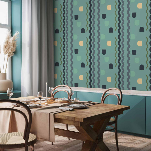 Tappezzeria murale - Mint Wave