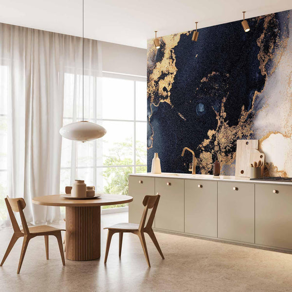 Carta da parati - Marble and Garnet - Abstract Textured Pattern Inspired by a Starry Sky