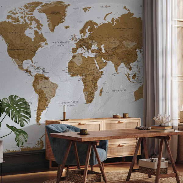 Carta da parati - World Map: White Oceans
