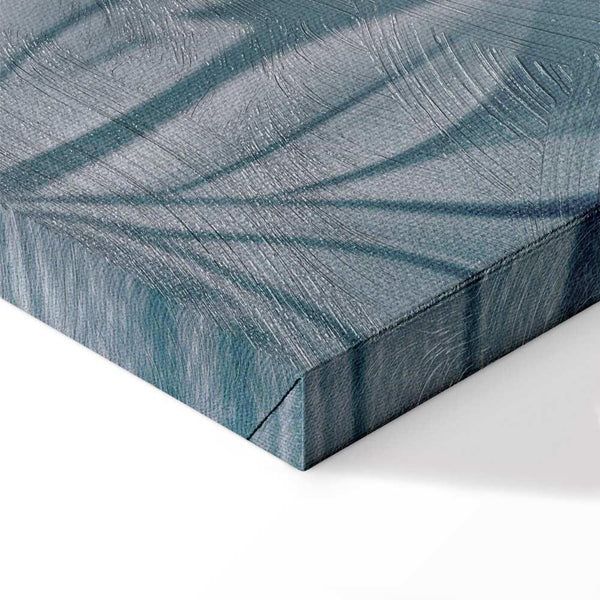 Quadro - Ornaments in Worn Muted Turquoises: Delicate Plant Pattern