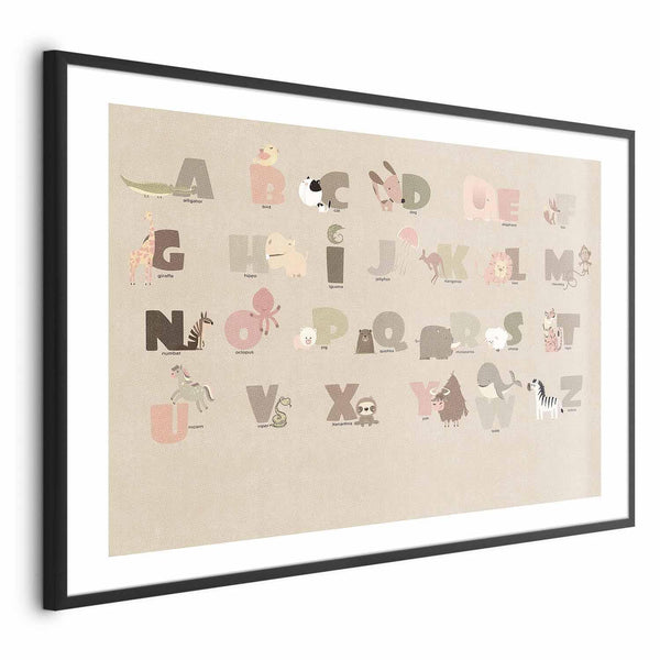 Poster - Beige Alphabet