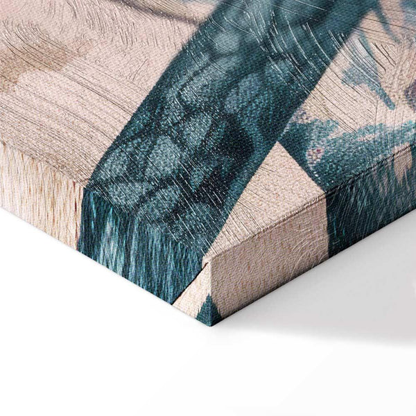Quadro - Mountainous Coast with Trees and Rocks in Light Pastel Blues