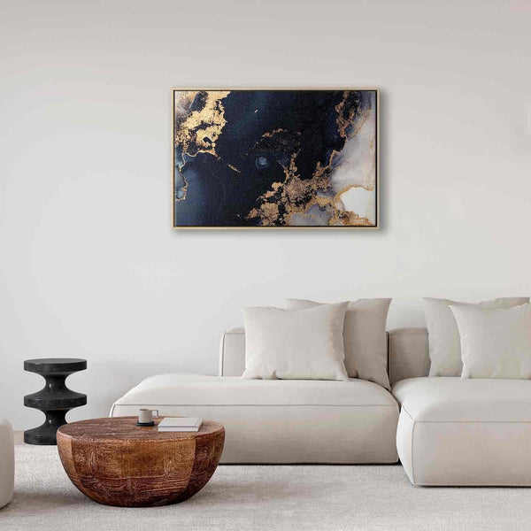 Quadro - Marble and navy blue – abstract textured pattern inspired by the starry sky