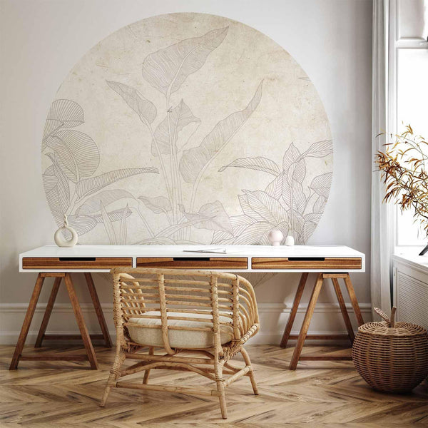 Carta da parati rotonda - Subtle exotic plants