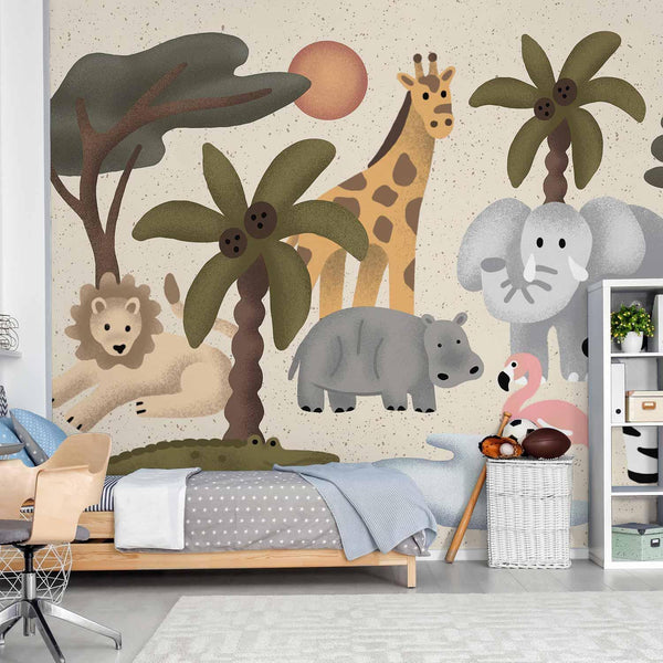 Carta da parati - Children's Africa - Animals With Simple Shapes