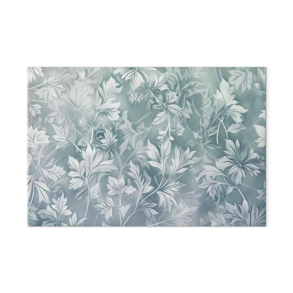 Quadro - Ornaments in Worn Muted Turquoises: Delicate Plant Pattern