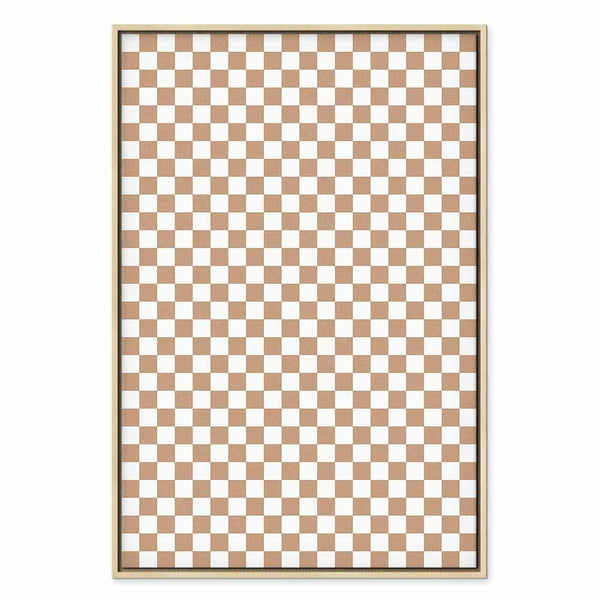 Quadro - Checkerboard Pattern - Brown-White Grid with a Subtle Noise