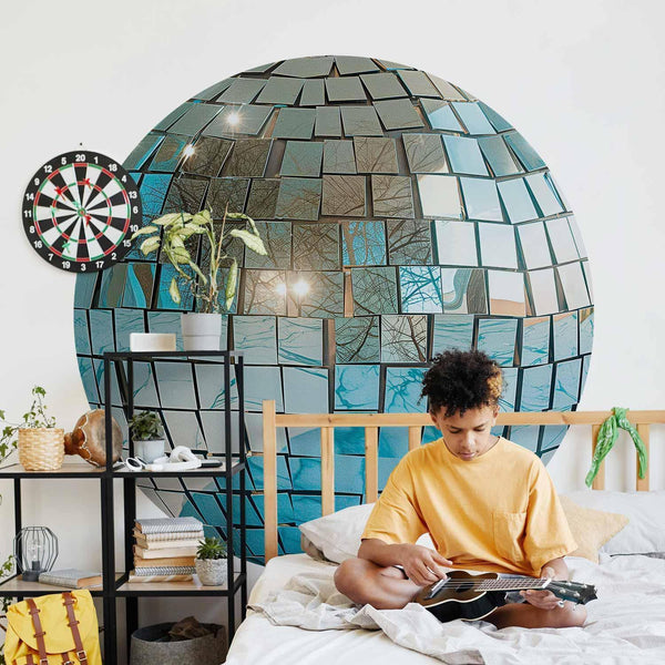 Carta da parati rotonda - Sky blue disco ball