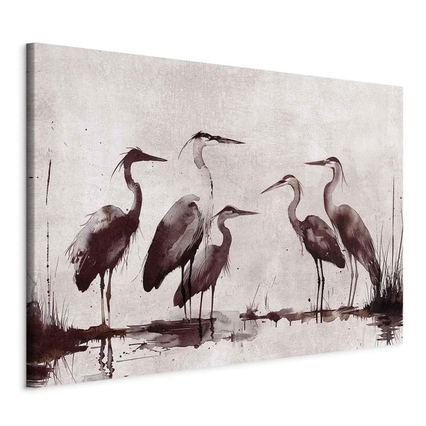 Quadro XXL - Herons painted with ink