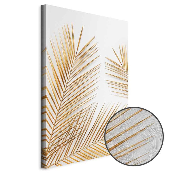 Quadro - Golden Palm Leaves (1 Part) Vertical