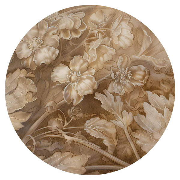 Carta da parati rotonda - Carved plant and flower ornaments