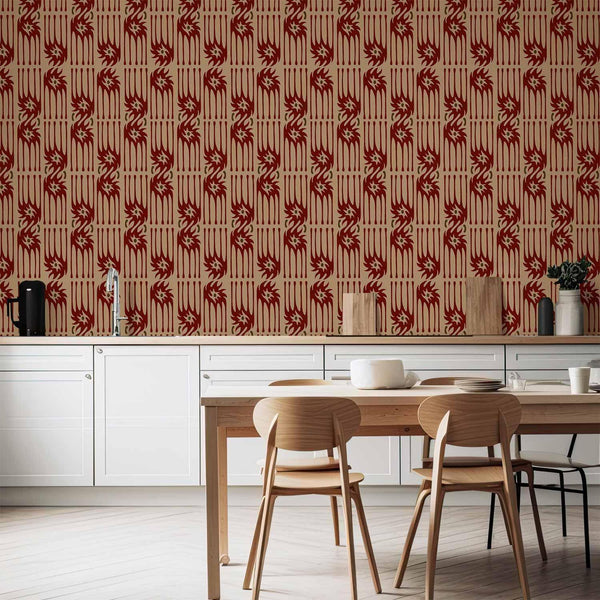 Tappezzeria murale - Red claws – irregular shapes on a paper background