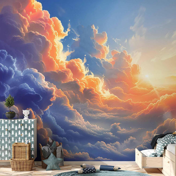 Carta da parati - Sunset Over a Cloudy Sea: A Wonderful Symphony of Colors