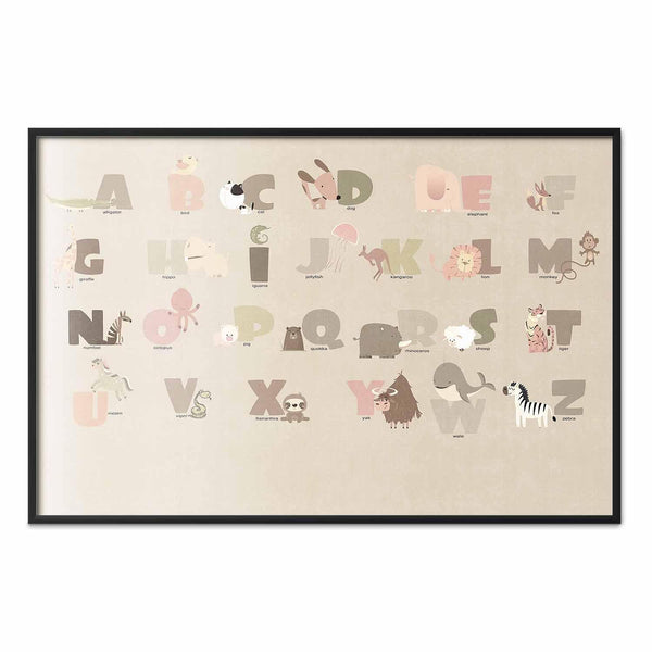 Poster - Beige Alphabet