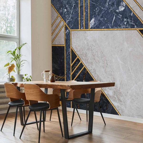 Carta da parati - Expressive Pattern in Gold and Garnet