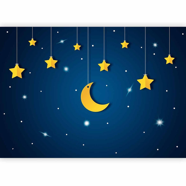 Carta da parati - Skyline - night sky landscape with stars and moon for children