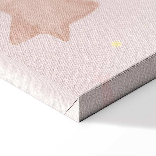 Quadro - Joyful Sky - Yellow Cheerful Stars with a Rainbow Against the Phases of the Moon in a Light Beige Sky Hue
