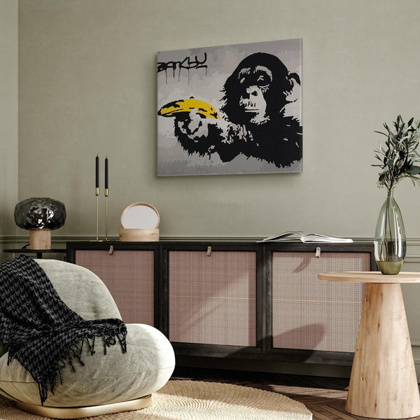 Quadro fai da te - Monkey (Banksy Street Art Graffiti)