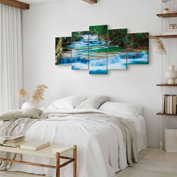 Quadro - Blue Waterfall in Kanchanaburi, Thailand