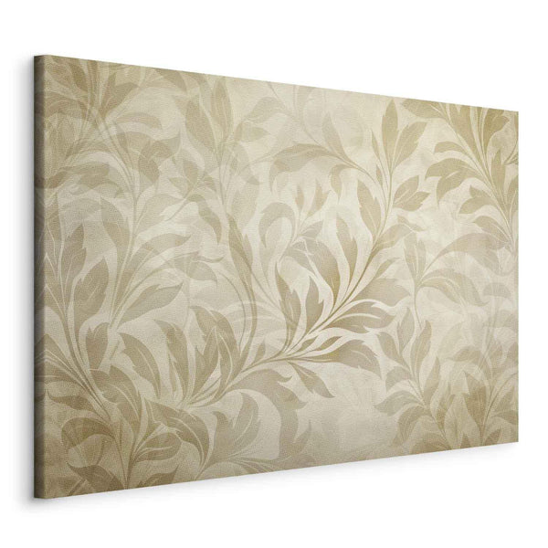 Quadro - Botanical Motif with Leaves and Vines in Sand Colors