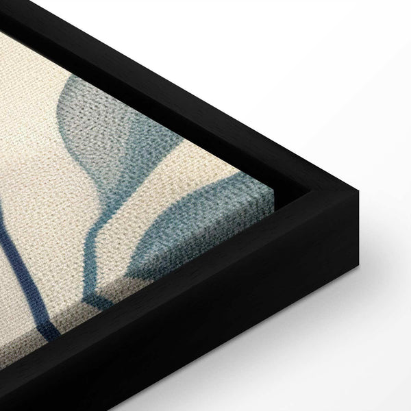 Quadro - Leaves in Blue Color Delicate Botanical Motif