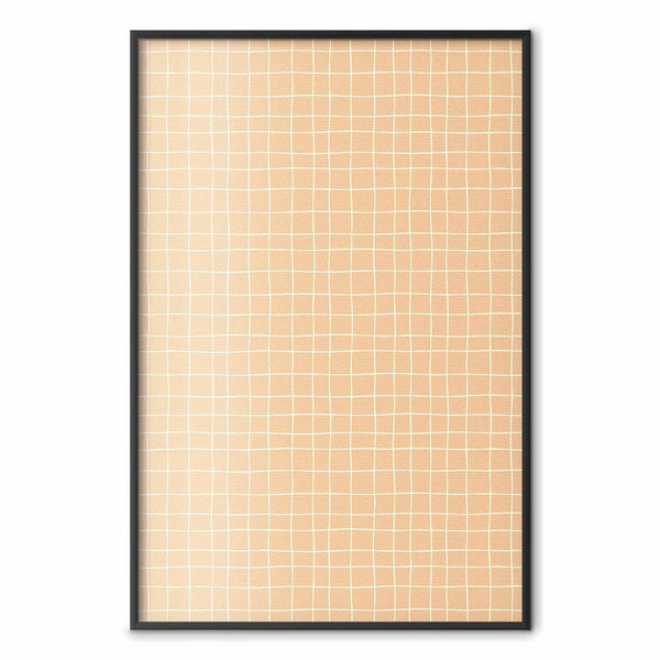 Poster - Lines and Noise - a wavy grid in shades of orange