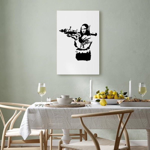 Quadro - Banksy Mona Lisa with Rocket Launcher (1 Part) Vertical