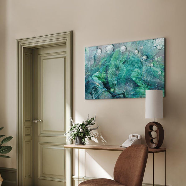 Quadro - Turquoise Leaves (1 Part) Wide