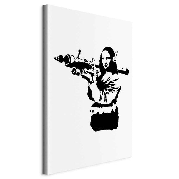 Quadro - Banksy Mona Lisa with Rocket Launcher (1 Part) Vertical