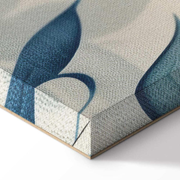 Quadro - Leaves in Blue Color Delicate Botanical Motif