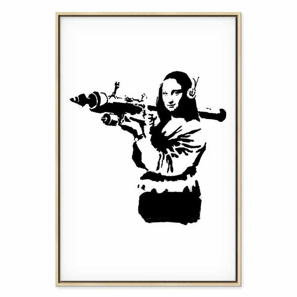 Quadro - Banksy Mona Lisa with Rocket Launcher (1 Part) Vertical