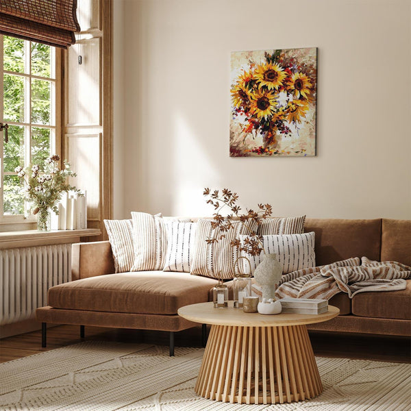 Quadro fai da te - A vase with a bouquet of sunflowers