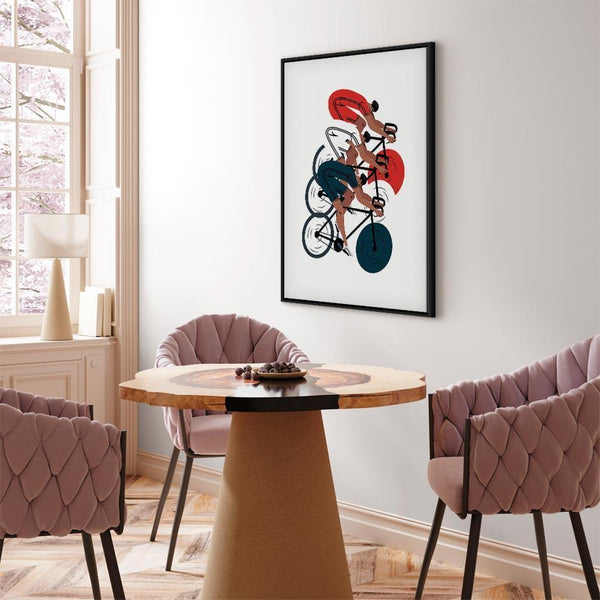 Quadro - Cycling Race Competitors on a Light Background - Illustration