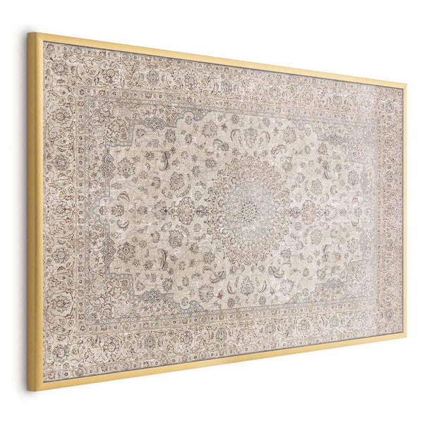 Poster - Sand Carpet - Worn Persian Rug with Rich Ornamental Motifs