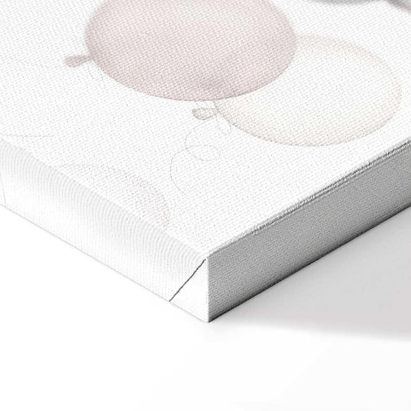 Quadro - Toy Bears with Balloons - Flying Plush Bears Among Balloons Clouds and Rainbows in Subtle Pastel Hues