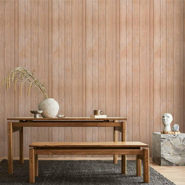 Tappezzeria murale - Light Wood - Vertical panels in a warm beige shade