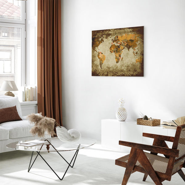 Quadro fai da te - Brown World Map
