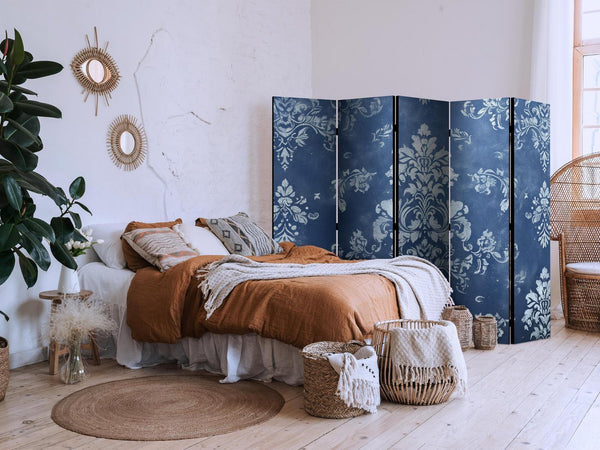Paravento - Retro Ornament - Decorative Motif in Rubbed Blues